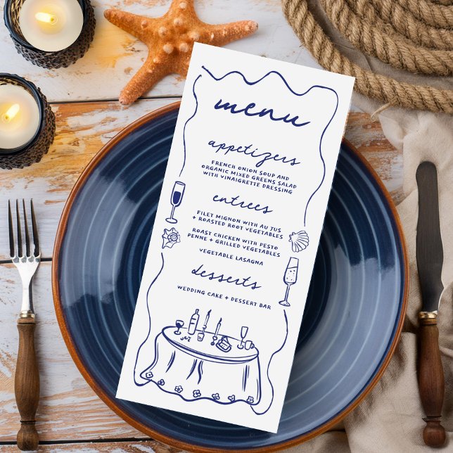 Menu Casamento de Cachorros-de-Cabra-Costeira Desenhada (Criador carregado)