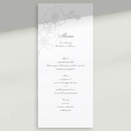 Menu Casamento de Caligrafia Clássica com Orquídea Embr