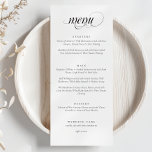 Menu Casamento de Caligrafia Elegante<br><div class="desc">Menu de Casamento da Caligrafia,  preto e branco</div>