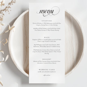 Menu Casamento de Caligrafia Elegante