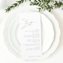 Menu Casamento de Caligrafia Verde Oliva Moderna