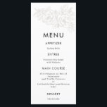 Menu Casamento de canto de flor elegante<br><div class="desc">Design de casamento elegante de canto flor. Coleção de cheios disponível aqui https://www.zazzle.com/collections/golden_flower_corner-119974468145342611</div>