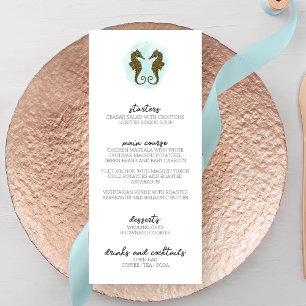 Menu Casamento de Cavalo de Mar com Aquarela