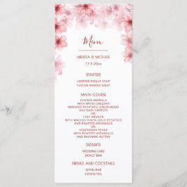 Menu Casamento de Cerejeira em Aquarela