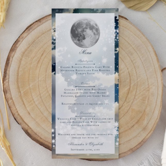 Menu Casamento de Céu Noturno Lunar (Lunar Night Sky Wedding Menu)