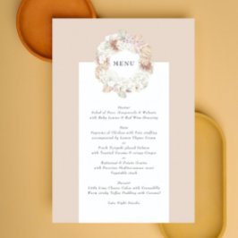 Menu Casamento de Charcarboneto Pampas Wreath Cream Boh