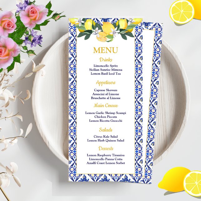 Menu Casamento de Chás de panela de Azulejos Italianos  (Criador carregado)