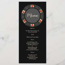 Menu Casamento de Chip do Poker Dourado do Casino de La