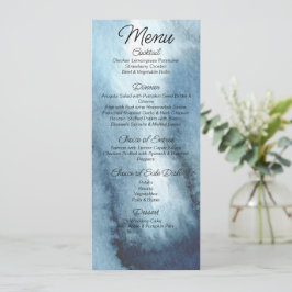 Menu Casamento de cor d'água de marinho azul Dusty