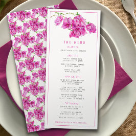 Menu Casamento de cor-de-água roxa-rosa Bougainvillea