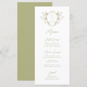 Menu Casamento de Crest do Pastel Wildflower