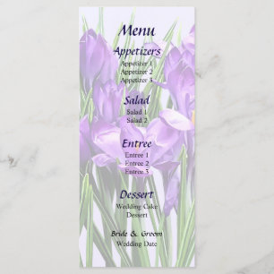 Menu Casamento de Crocuses Roxos
