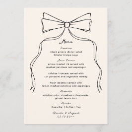 Menu Casamento de Desenho de Mão Arco Negra