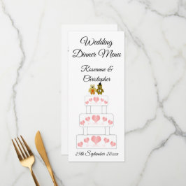 Menu Casamento de Design de Bolo Casado