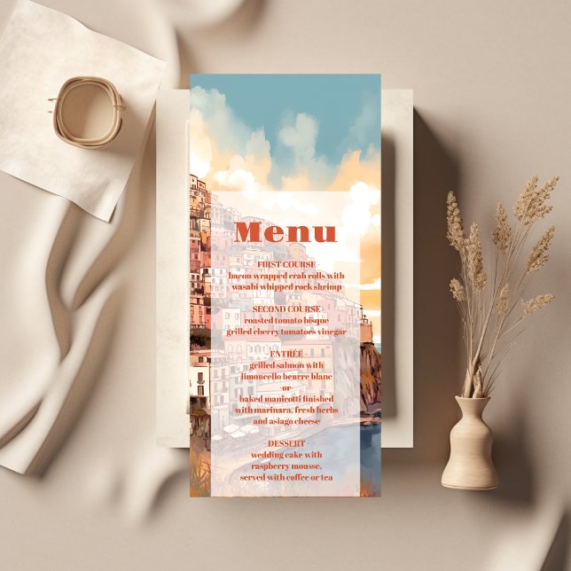 Menu Casamento de Destino da Itália Elegante Moderna (Criador carregado)