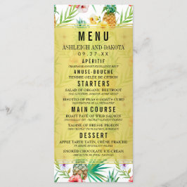 Menu Casamento de Destino de Abacaxi e Hibiscus