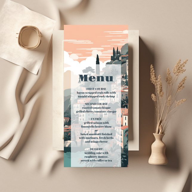 Menu Casamento de Destino de Capri Itália Elegante (Criador carregado)