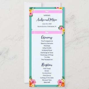 Menu Casamento de Destino de Embarque