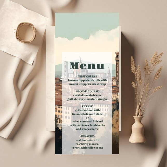 Menu Casamento de Destino de Florença Itália Elegante (Criador carregado)