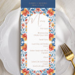Menu Casamento de Destino de Oaxaca Mexicana<br><div class="desc">Com um belo design floral mexicano,  esses menus de casamento são modernos e elegantes. Perfeito para casamentos. Encontrar itens de casamento no meu compro.</div>