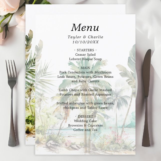 Menu Casamento de Destino de Praia Tropical (Criador carregado)
