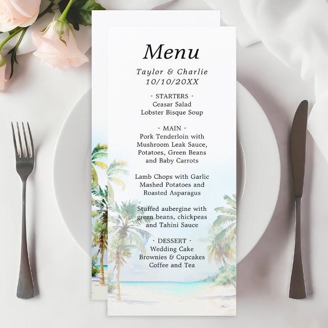 Menu Casamento de Destino de Praia Tropical (Criador carregado)
