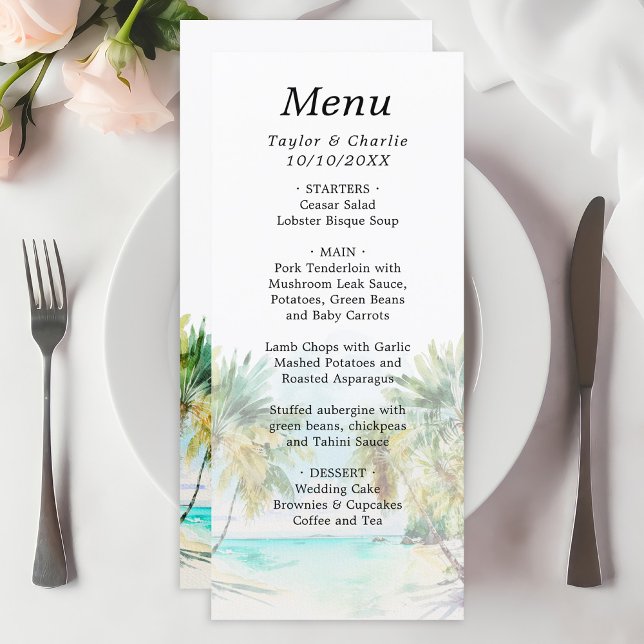 Menu Casamento de Destino de Praia Tropical (Criador carregado)
