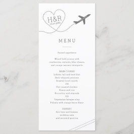 Menu Casamento de Destino de Tema Moderno Mínimo