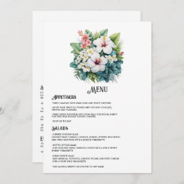 Menu Casamento de Destino de Watercolor Hawaii