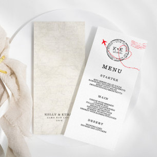 Menu Casamento de Destino do Mapa bege