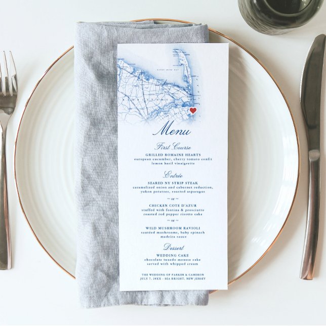Menu Casamento de Destino do Mapa Sea Bright New Jersey (These Sea Bright New Jersey Wedding menus are perfect for a Windows on the Water destination wedding)