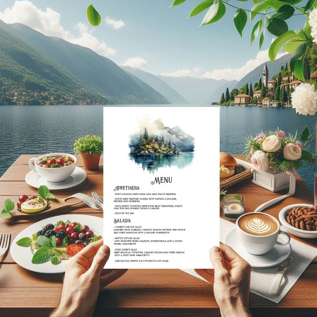 Menu Casamento de Destino Italiano do Lago Como (Lake Como)