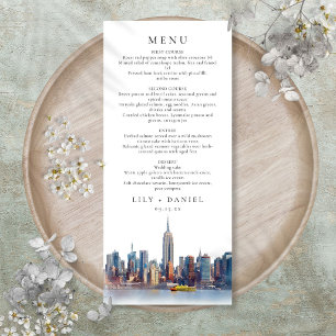 Menu Casamento de Destino no Watercolor Nova York