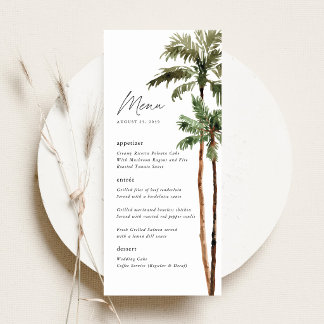Menu Casamento de Destino Tropical com Palmeira Recepçã