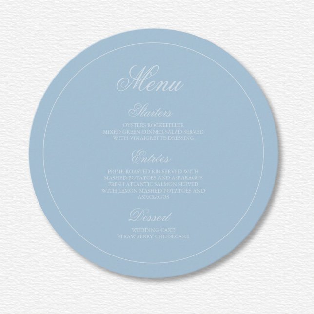 Menu Casamento de Diamante Azul Elegante (Criador carregado)