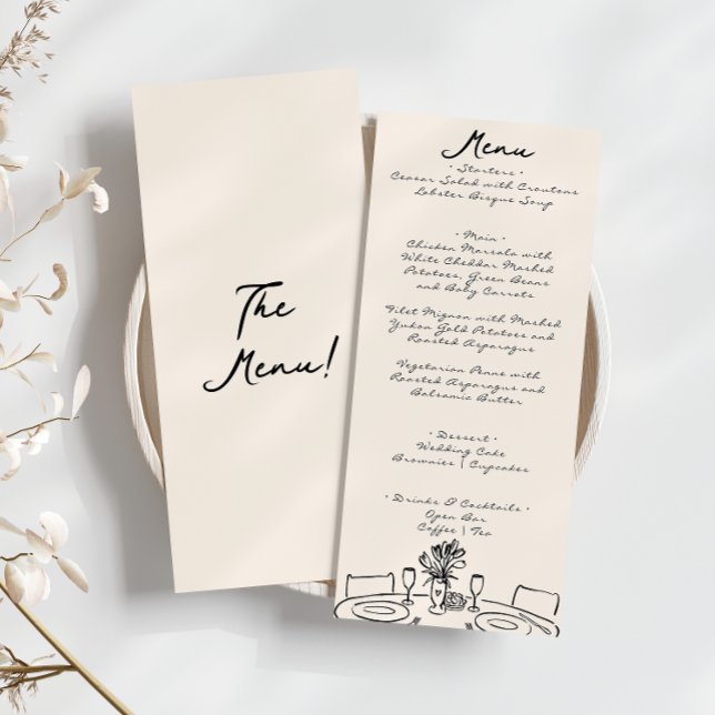 Menu Casamento De Divertimento Simples Com Desenho De M (Criador carregado)