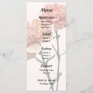 Menu Casamento de Duas Cravos Pêssegos e Rosa