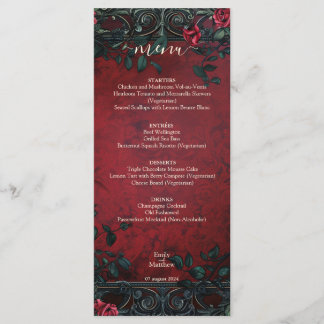 Menu Casamento de Elegância Gótica Vitoriana