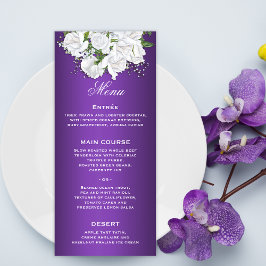 Menu Casamento de Elegância Roxa e Buquê Branca