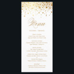 Menu Casamento de Elegante Faux Gold Foil Confetti<br><div class="desc">Adicione um sotaque elegante à sua capa de tabela de eventos com este cartão de menu personalizável. Ele apresenta pontos de confete de folha de ouro falsos com um roteiro elegante. Personalize este cartão de menu elegante adicionando os seus próprios detalhes. Este falso cartão de cardápio de folha de ouro...</div>
