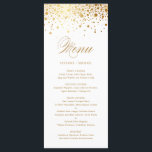 Menu Casamento de Elegante Faux Gold Foil Confetti<br><div class="desc">Adicione um sotaque elegante à sua capa de tabela de eventos com este cartão de menu personalizável. Ele apresenta pontos de confete de folha de ouro falsos com um roteiro elegante. Personalize este cartão de menu elegante adicionando os seus próprios detalhes. Este falso cartão de cardápio de folha de ouro...</div>