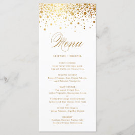 Menu Casamento de Elegante Faux Gold Foil Confetti