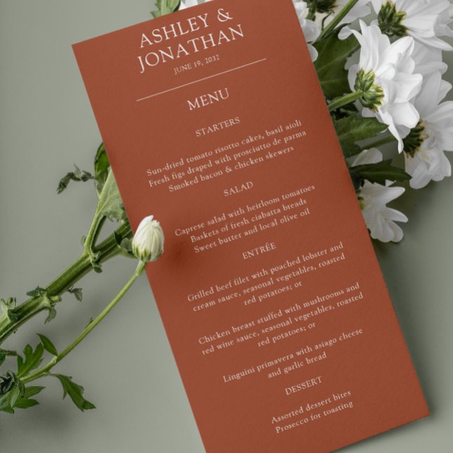 Menu Casamento de Elementos Simples Modernos Elegante (Criador carregado)