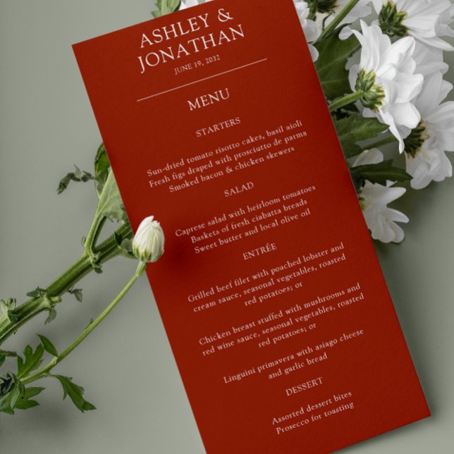 Menu Casamento de Elementos Simples Modernos Elegante (Criador carregado)