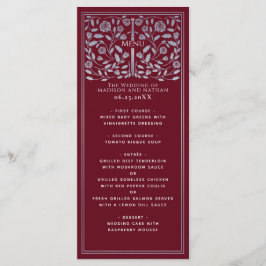 Menu Casamento de Espada Real Medieval Silver Red