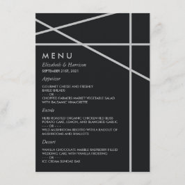 Menu Casamento de Estilo Geométrico Simples