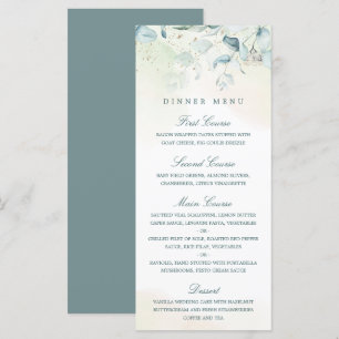 Menu Casamento de Eucalipto Verde Elegante