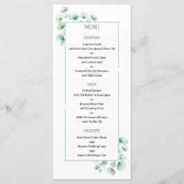 Menu Casamento de Eucalyptus minimalista