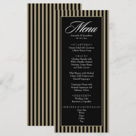Menu Casamento de faixas verticais verdes e pretas lega
