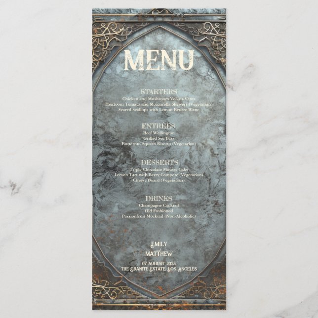 Menu Casamento de Fantasia de Splendor Anão (Frente)